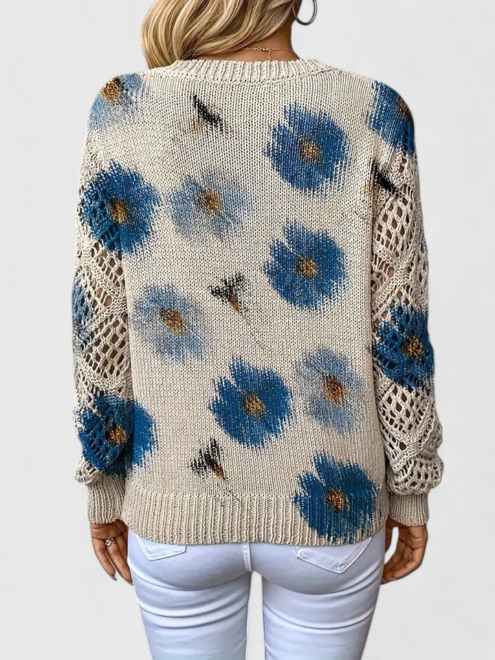Aurelie | Elegant sweater with floral pattern