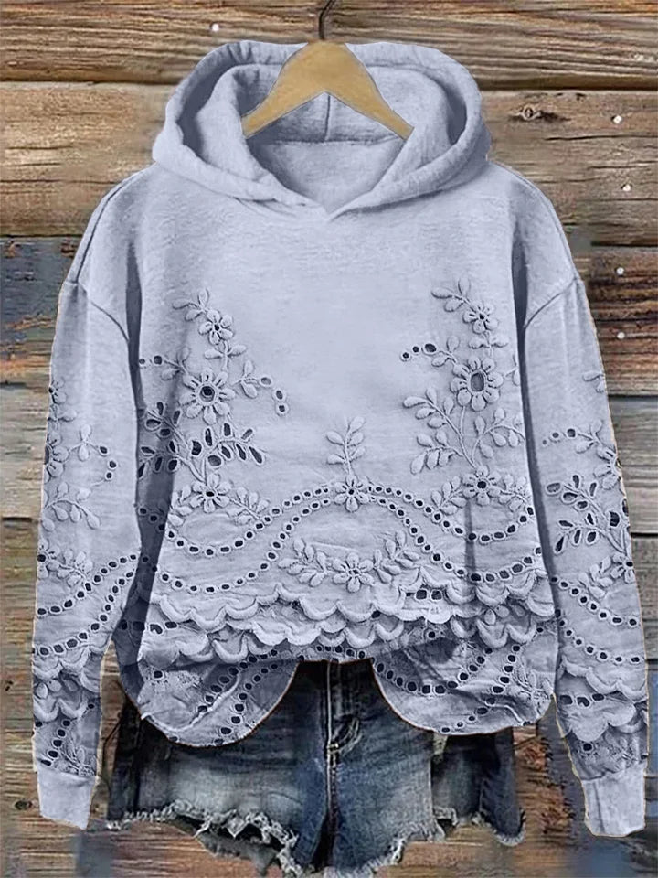 Eastwood and Bloom™ | Amelie – Floral Textured Hoodie