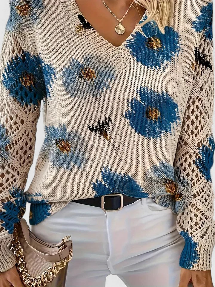 Aurelie | Elegant sweater with floral pattern