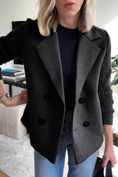 Amelia™ | Chic Blazer with Knit Sleeves