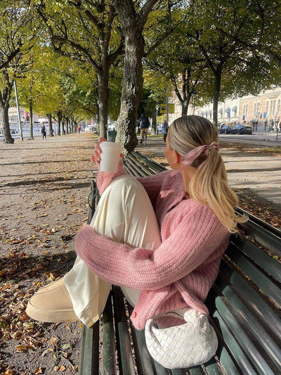 Casual Style Loose Solid Color Long Sleeve Cardigan