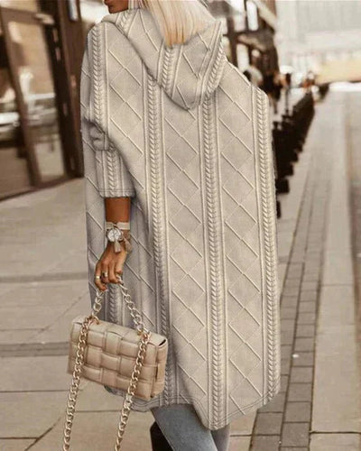 Cytheria – Long-Sleeve Cardigan with Cable Knit and Hood