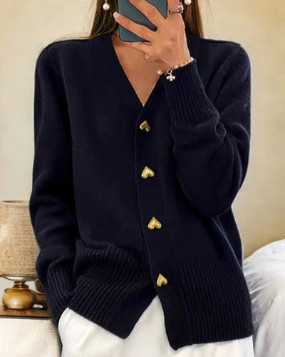 Sofia – Soft Cardigan with Heart Buttons