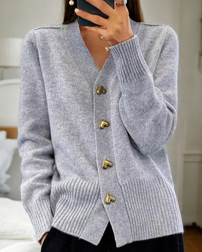 Sofia – Soft Cardigan with Heart Buttons