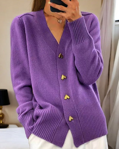 Sofia – Soft Cardigan with Heart Buttons