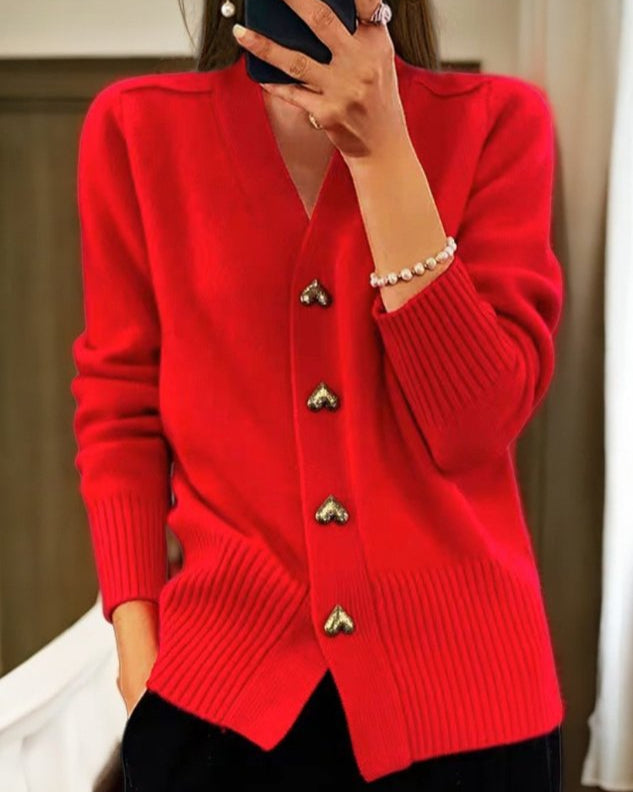 Sofia – Soft Cardigan with Heart Buttons